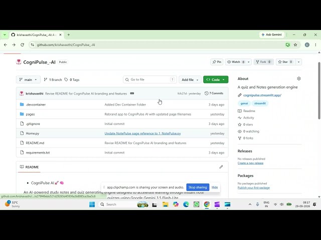 CogniPulse AI - Short notes and quiz making Gen AI project