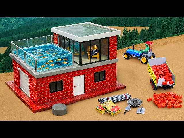 DIY Construction Science Project - Building a Strong Fish House and Water Well with Brick and Cement
