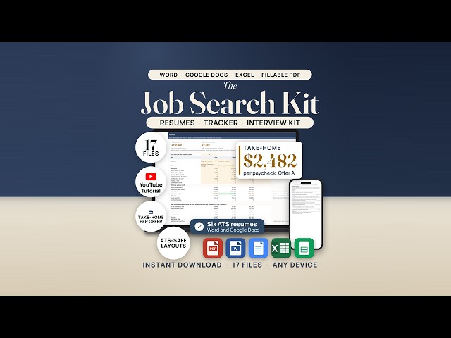 Job Search System: Full Walkthrough (ATS Resumes, Job Application Tracker, Offer Take-Home Pay)