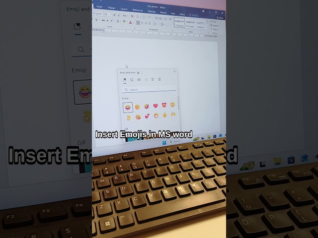shortcut keys to Insert emojis in Microsoft word