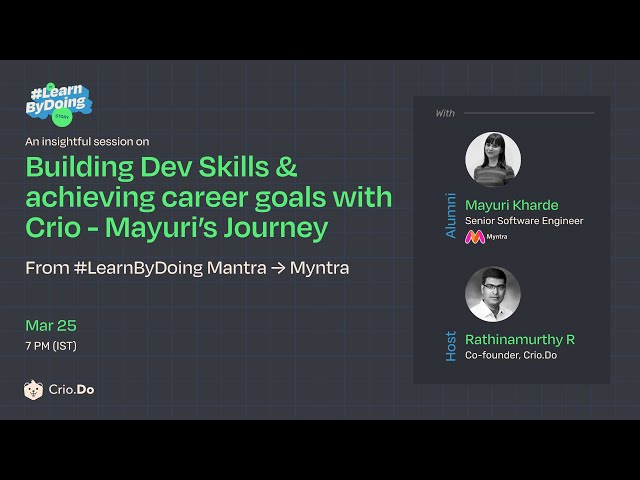 Building Dev Skills & Achieving Career Goals with Crio- Mayuri's Journey