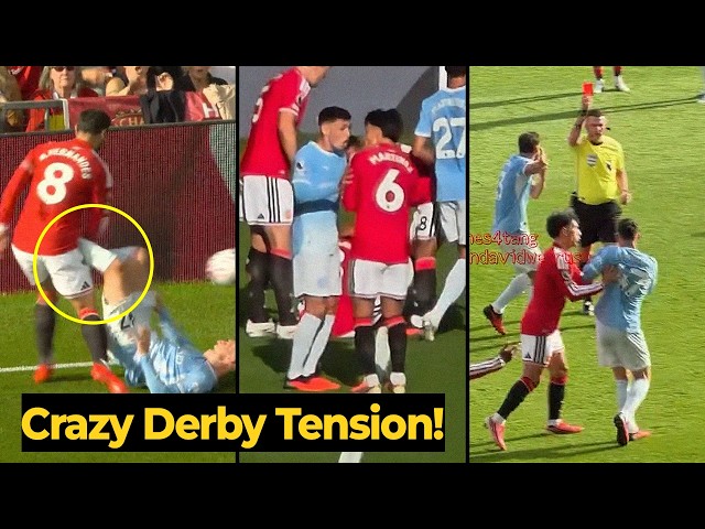 Lisandro Martinez CRAZY FIGHT with Phil Foden | RED CARD Reaction | Man United vs Man City