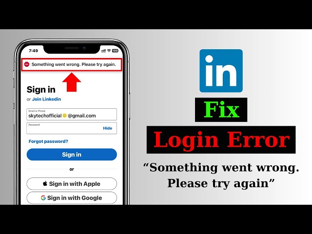 Fix "Something went wrong please try again" Login Error on LinkedIn (iPhone)