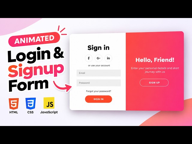 🔥 Animated Login & Signup Form | Double Slider UI (HTML CSS JavaScript)