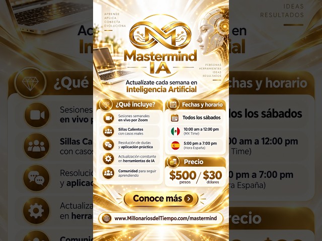 Mastermind Semanal y Entrenamiento de Ingeligencia Artificial de www.MillonariosdelTiempo.com
