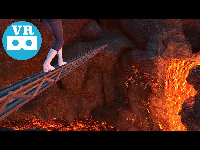 VR180 3D Steel beam crossing #6 Lava River Cave | Unity