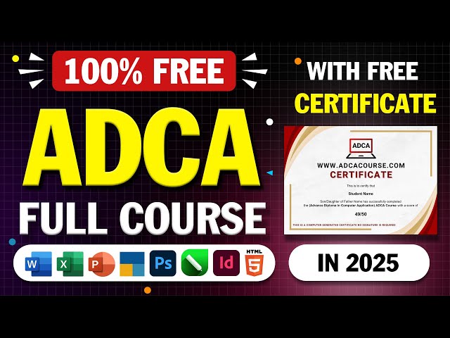 ADCA Computer Course With Certificate - in Hindi 2025
