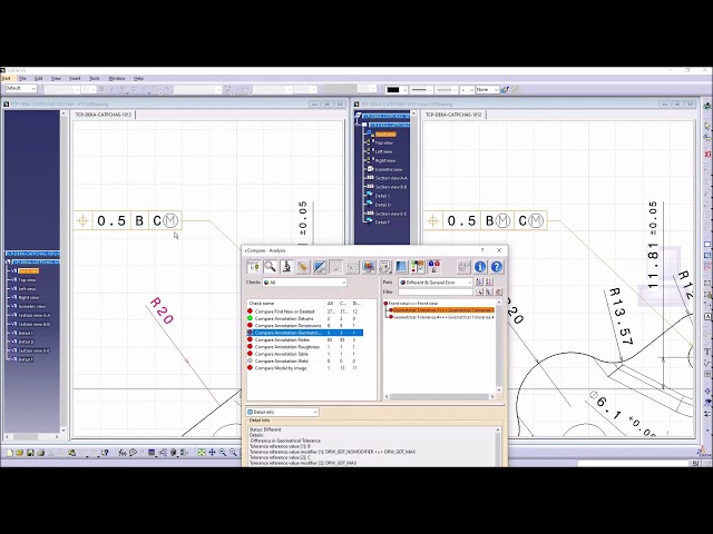 xCompare for CATIA V5 – Comparison of Two Drawings