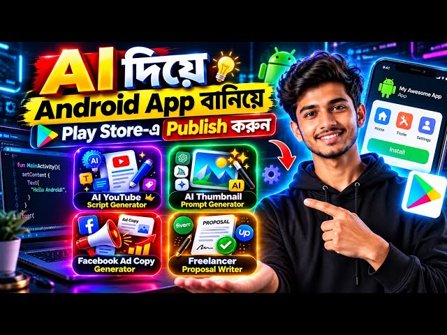AI দিয়ে Coding ছাড়াই Android App বানিয়ে Play Store-এ Publish করুন | Complete Guide
