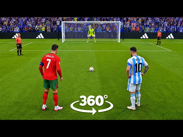 Cristiano Ronaldo VS Lionel Messi (VR 360° 4K Video) Penalty