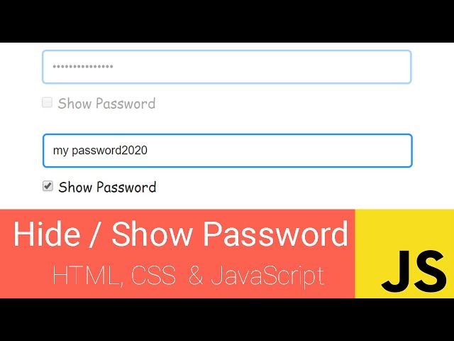 Toggle Password Visibility Using JavaScript | Hide/Show Password