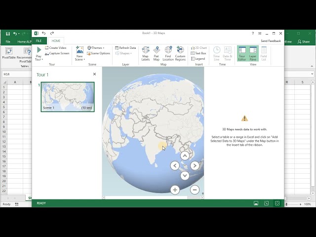 Excel In 3D Maps  All Tutorial In Hindi Google Sheets & Ms Excel @googlesheets