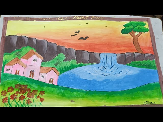nature painting with water colour #naturelovers #painting