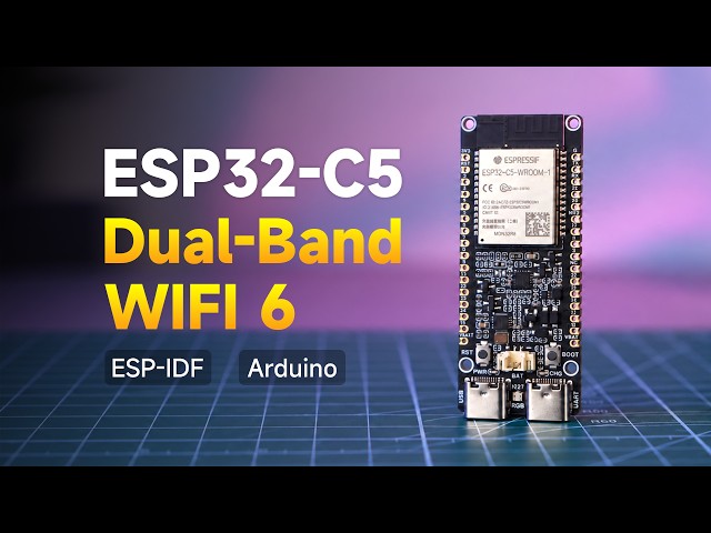 ESP32-C5-WIFI6-KIT,2.4+5GHz Wi‑6 for Less Congestion,240MHz RISC‑V, 8MB PSRAM#esp32c5 #esp32