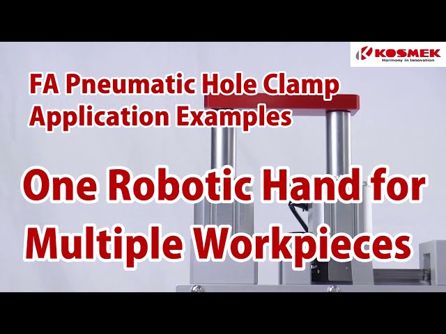 【KOSMEK】 FA Pneumatic Hole Clamp Application Example: A Hand for Multiple Workpieces (MECT2021)