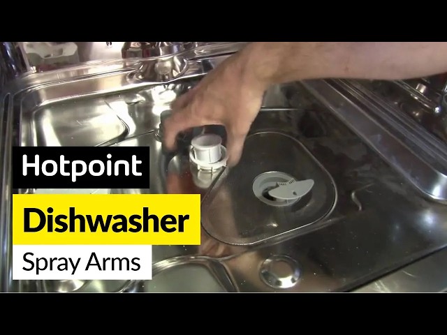 How to replace the dishwasher spray arms on a Hotpoint dishwasher