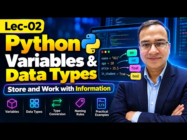 Python Variables & Data Types Explained | int, float, str, bool | Lec 02 | Urdu/Hindi
