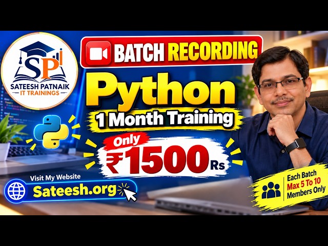 Python 2nd Day Demo Class By Sateesh Patnaik🔥 1 Month Training ₹1,500 Only With Personal Care