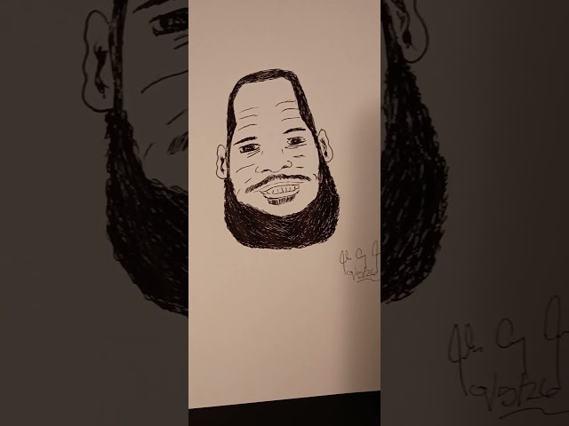 So, I Tried Drawing LeBron Again! #inkpenart #inkdrawing