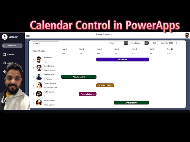 Dynamic Calendar Control in PowerApps with SharePoint List