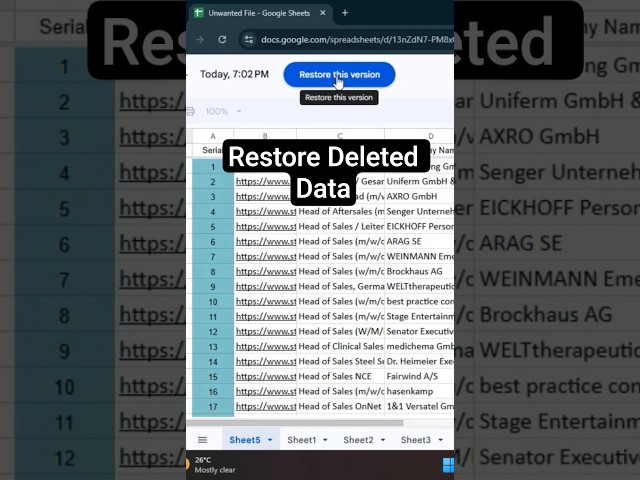 How to Restore Deleted Data in Google Sheets ll Recover Deleted Data ll Bivash Academy