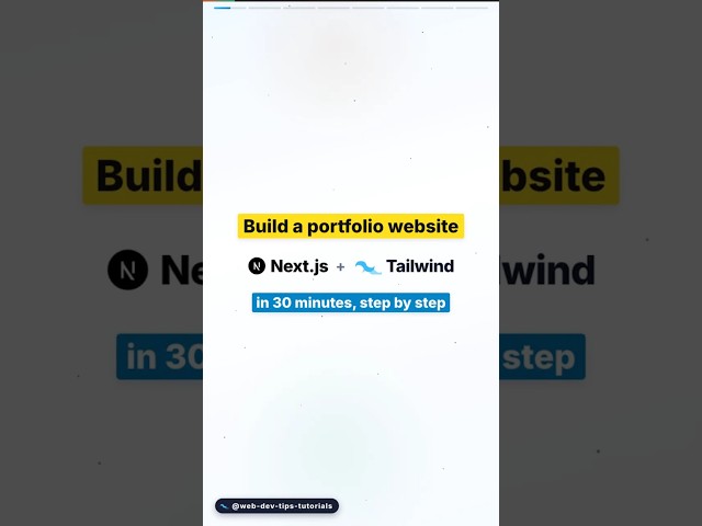 Build a Next.js + Tailwind Portfolio Website in 30 Minutes #Shorts