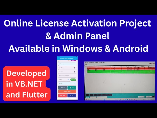 Online License Management System (Source Code in VB.NET and Flutter) for Windows and Android