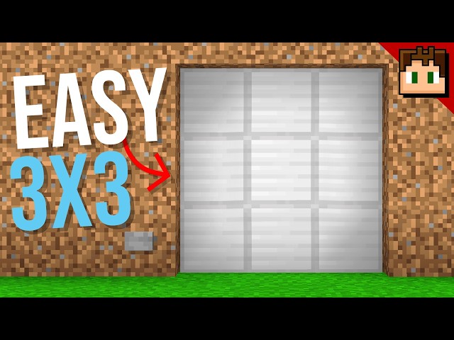 Minecraft Bedrock: Simple 3x3 Piston Door Tutorial! [Redstone Barebones]