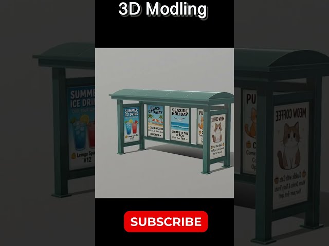 Make a Bus Stop from a Cube in Blender Tutorial 3D Modeling #freestor #blender #blender3dmodeling