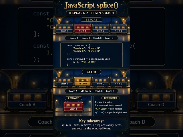 JavaScript splice() #coding #trending #javascript #programming #trendingshorts #shorts #reels