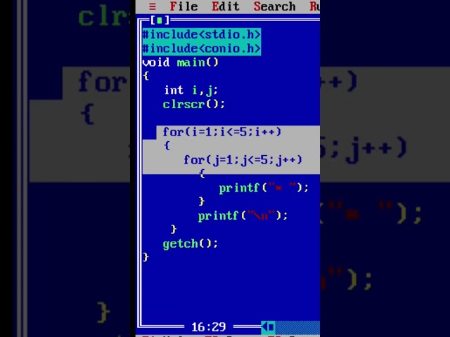 C Programming Tutorial – Nested For Loop | Star Pattern Coding | Tech with CodeWithHina #shorts