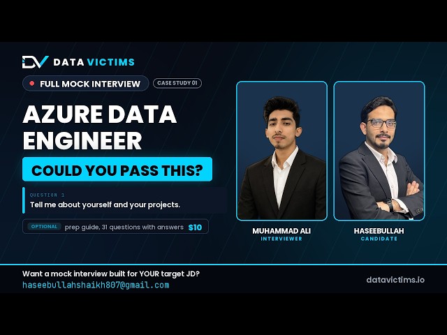 Azure Data Engineer Technical Mock Interview | Live SQL, and PySpark
