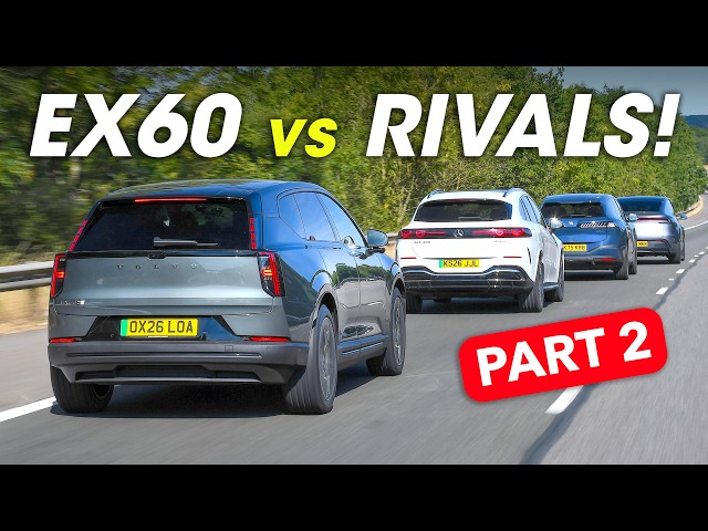 500-mile test! Volvo EX60 vs BMW iX3 vs Mercedes GLC vs Tesla Model Y (Part 2)