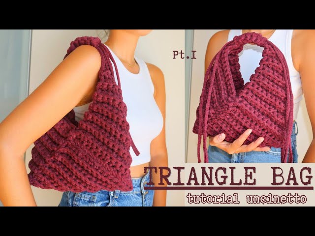 Triangle Bag - Crochet Tote Bag Tutorial (Step-by-Step)