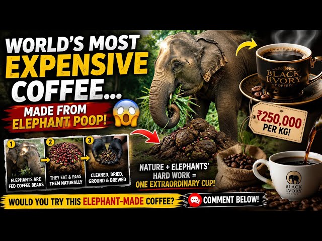 I Drank the World’s Most Expensive Coffee (Made From Elephant Poop! 🐘💩