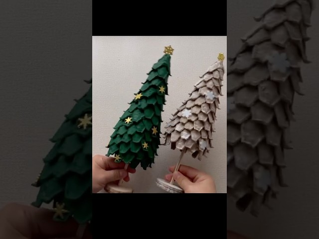 Christmas tree made from waste material #christmas #diy #christmastree #merrychristmas