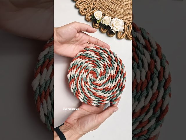 Easy DIY Macrame Fringeless Coaster Tutorial | Easy step by step macrame tutorial
