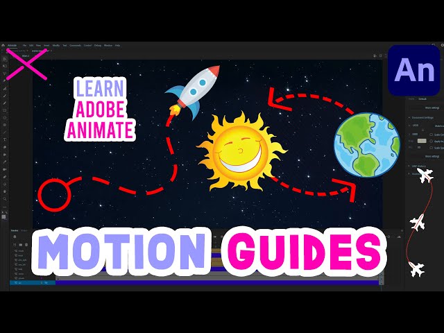 MOTION GUIDES Adobe Animate CC Tutorial - Move Object Along Custom Path