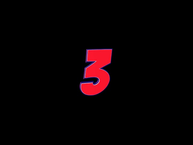 3 three number comic text animation