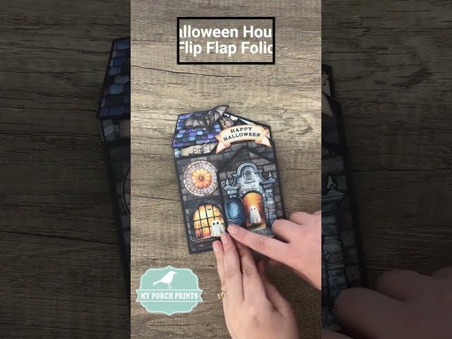 Halloween House Flip Flap Folio for a Junk Journal