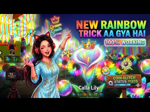 New Rainbow Trick Aa Gya! 🌈 Free Garden Unlimited Rainbow Calla Lily Trick (100% Working)