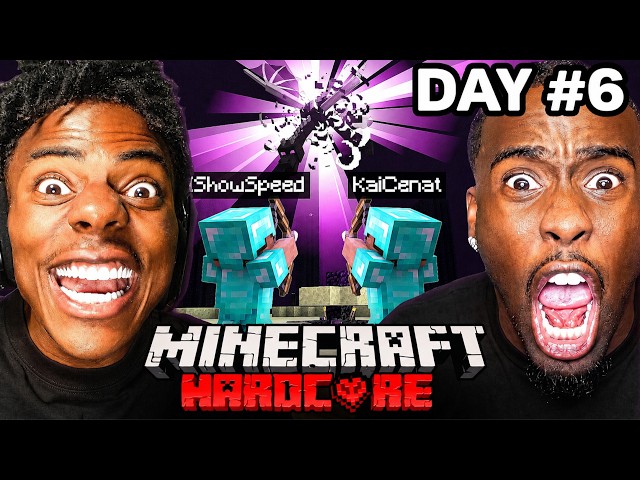 FIGHTING THE ENDER DRAGON (FINAL) - MINECRAFT HARDCORE ALL BOSSES DAY 6🍄🔨🧟‍♂️ft. KaiCenat (Part 2)
