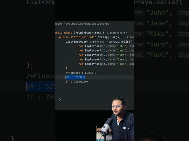 Find Average Salary By Department Using Java Stream ✅ #coding #java