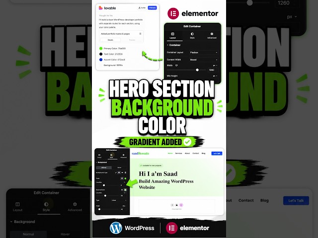 How to Add Hero Section Background Color in Elementor | WordPress Tutorial
