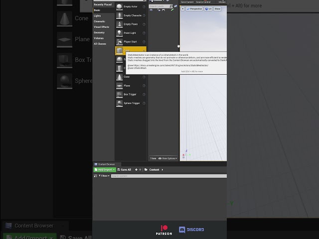 UE4 / UE5 Quick Tip #5 - Change mesh pivot point in the editor.