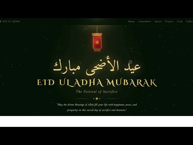 Eid ul Adha Mubarak Website Design 🌙 | Modern Islamic UI/UX by Software Engineer @ Logic Layer