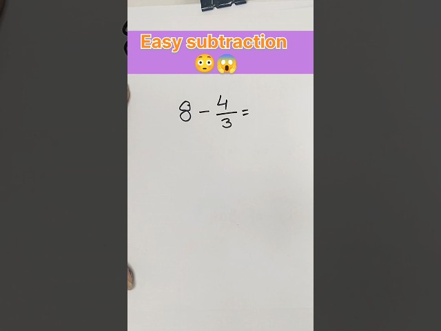 🔥 Subtract Fractions in Seconds! 😱 | Easy Fraction Trick #Shorts#viralshorts #shortsfeed