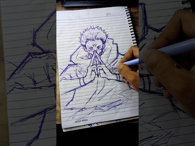 Quick Sketch of Sukuna using Triangle ✨  #sukuna #jjk #quicksketch #drawing
