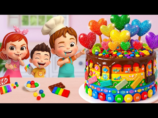 Best Miniature Rainbow Cake Tutorial 🌈 Lovely Colorful Mini Chocolate Heart Cake Recipe 🍰Yummy Teeny