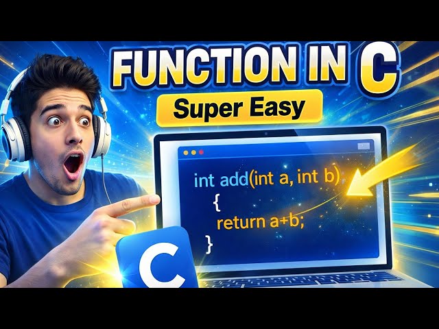 Function in C Programming Easy Explanation with Examples  Beginner Friendly for Beginners |with Code